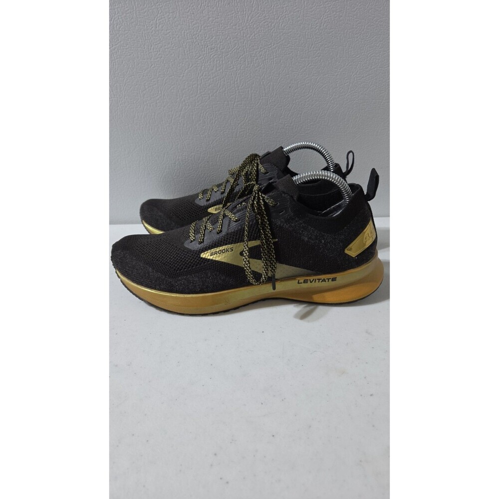 Brooks Levitate 4.0 Black Gold Athletic Running Gym Walking Shoes Women’s Sz 9.5